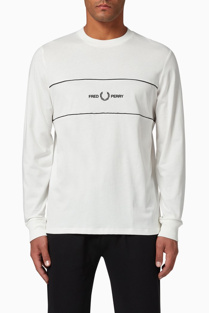 

Embroidered Panel Cotton T-Shirt, White