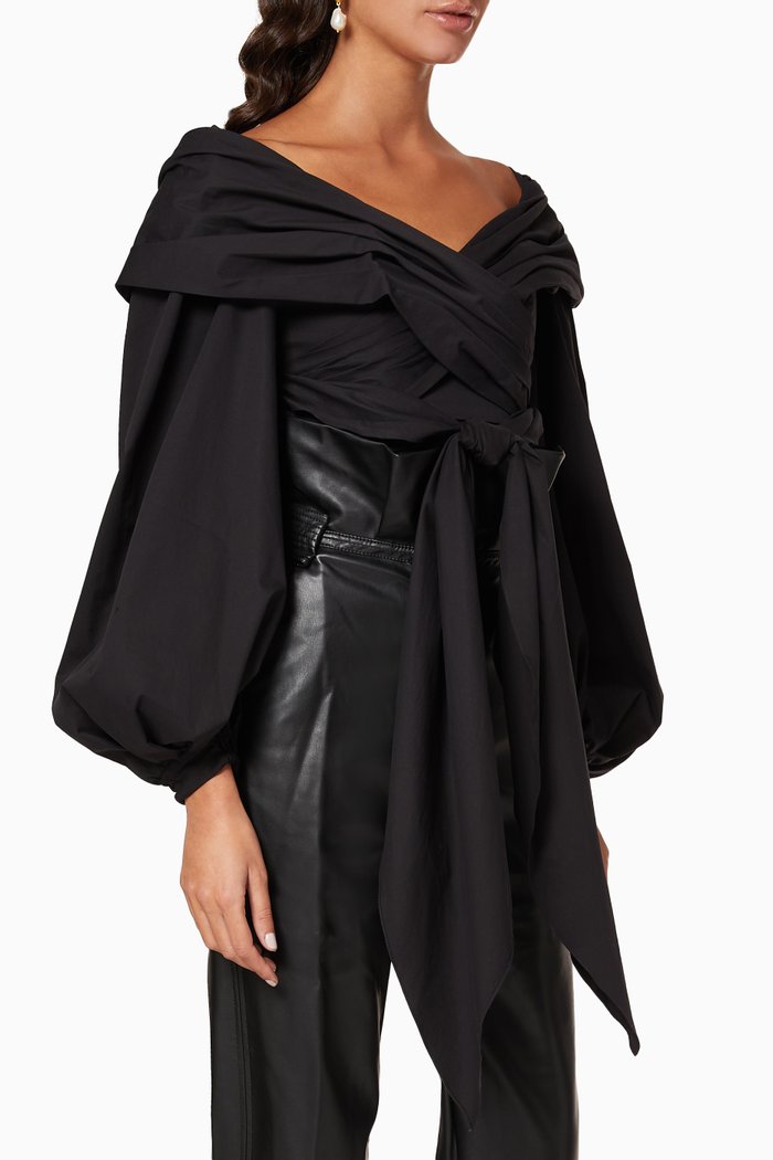 

Tu Romancero Wrap Top, Black