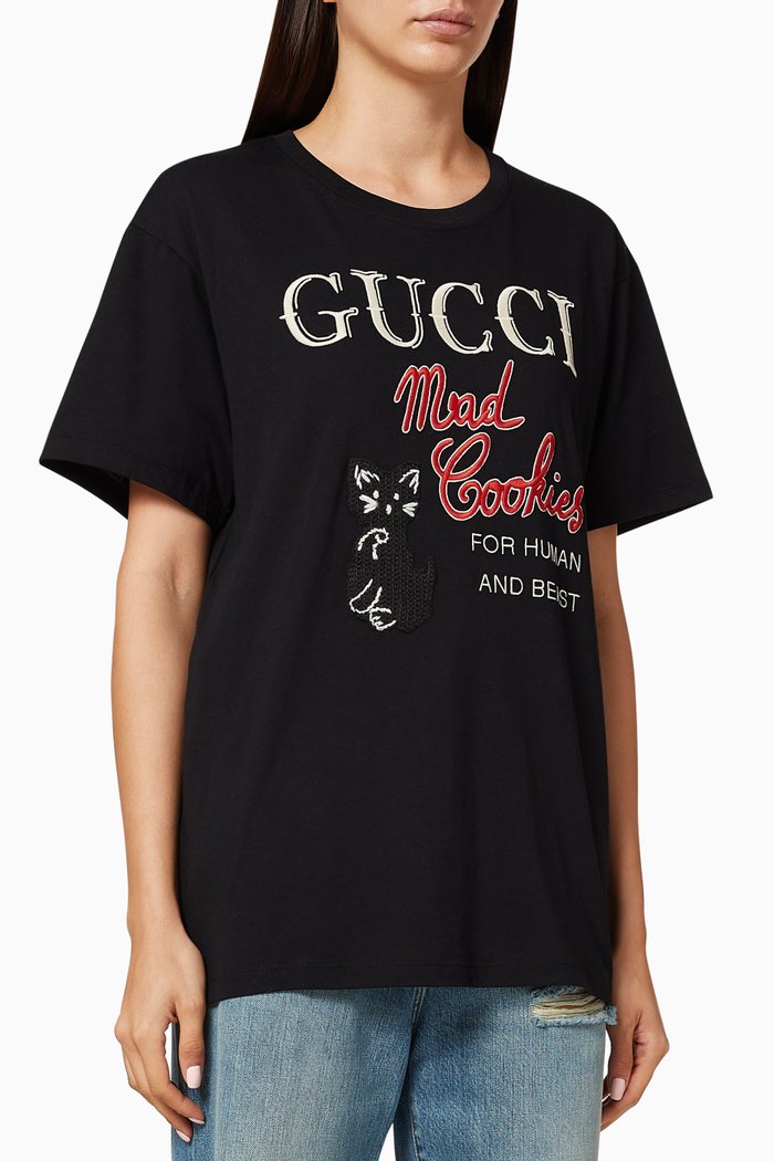 

'Mad Cookies' Print T-Shirt, Black