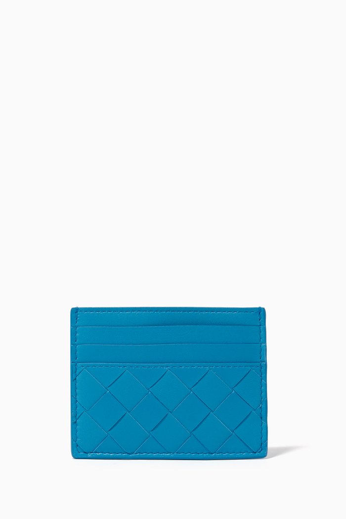 

Card Holder in Intrecciato Nappa, Blue