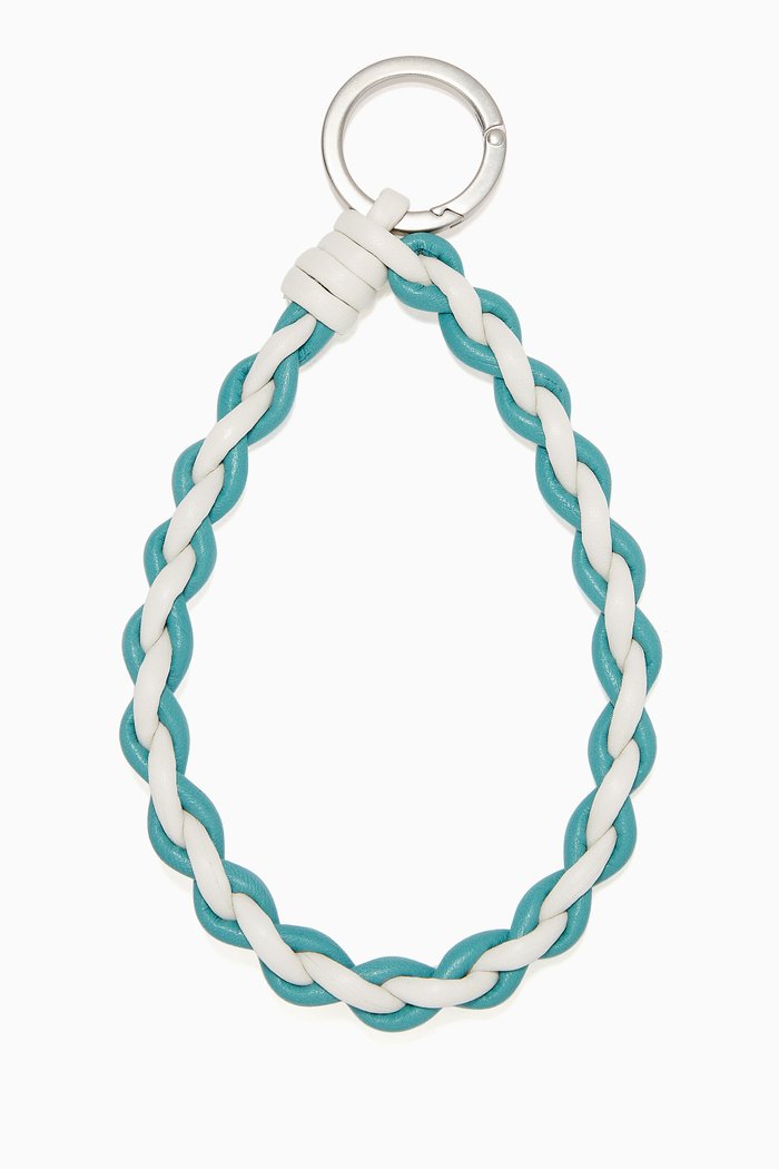 

Key Ring in Woven Nappa, Blue