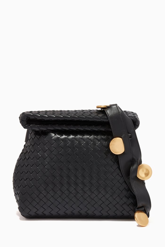 

Small BV Fold in Intrecciato Nappa, Black