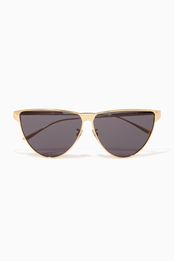 

Curved Aviator Sunglasses, Gold