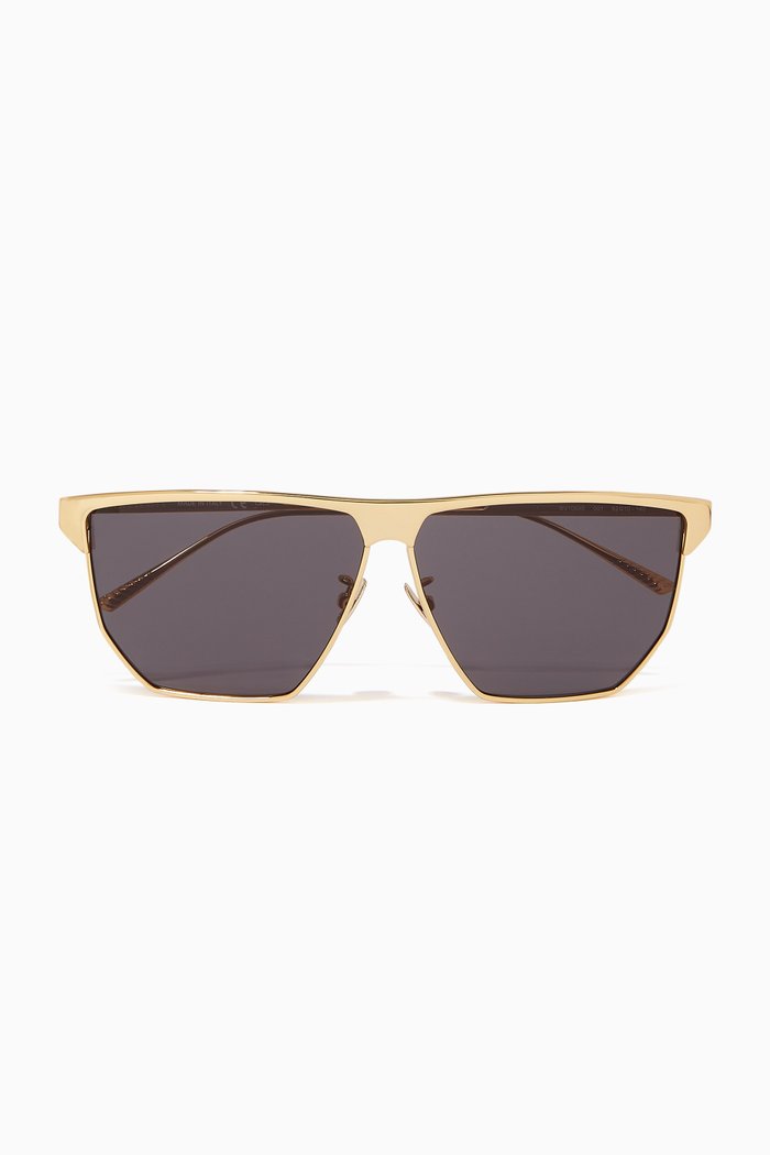 

Angular Aviator Sunglasses, Gold