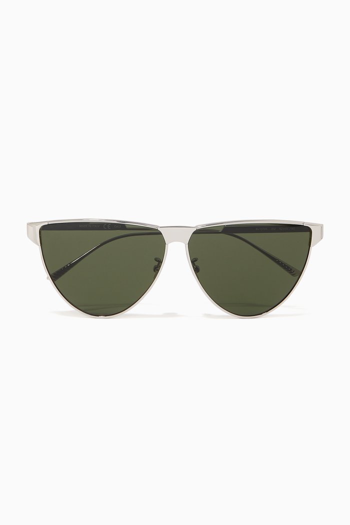 

Curved Aviator Sunglasses, Silver