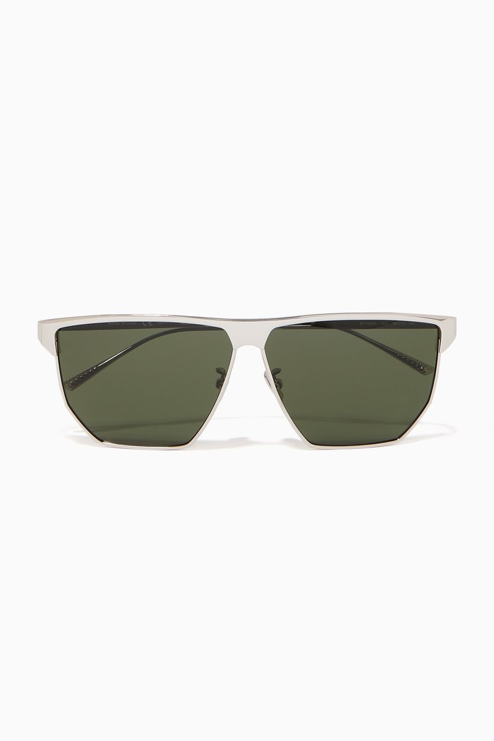 

Angular Aviator Sunglasses, Silver