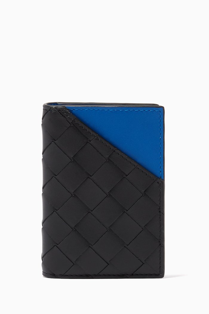 

Card Case in Intrecciato Calfskin, Black