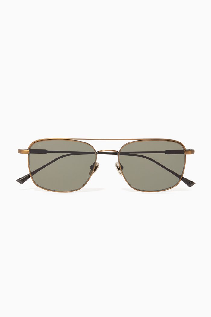 

Elgin Rectangle Sunglasses, Gold