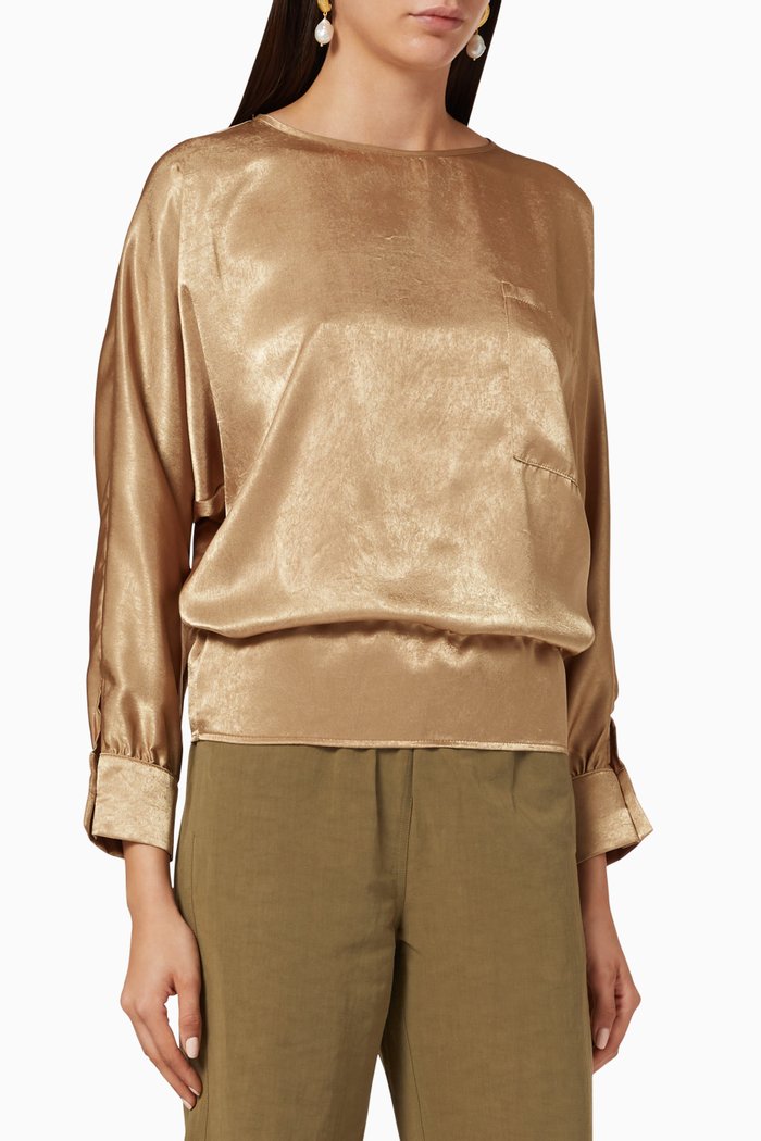 

Lennox Satin Top, Gold