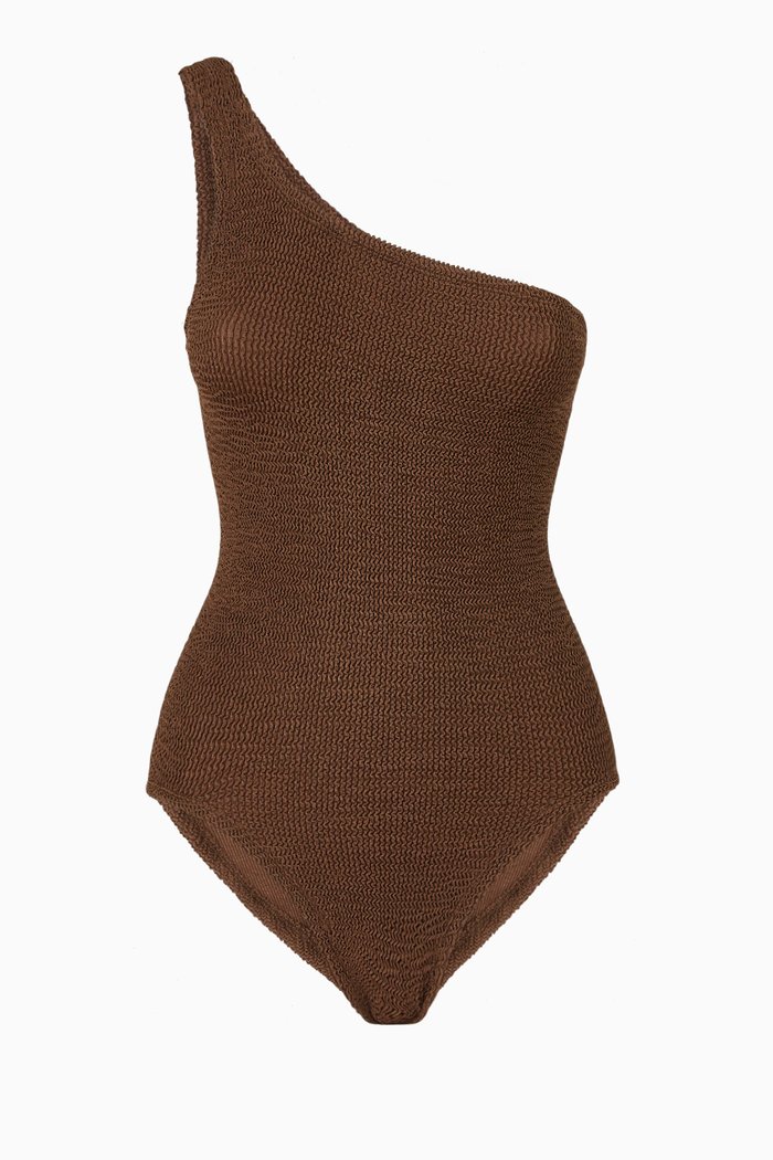 

Nancy Swimsuit in Crinkle Nylon, Brown