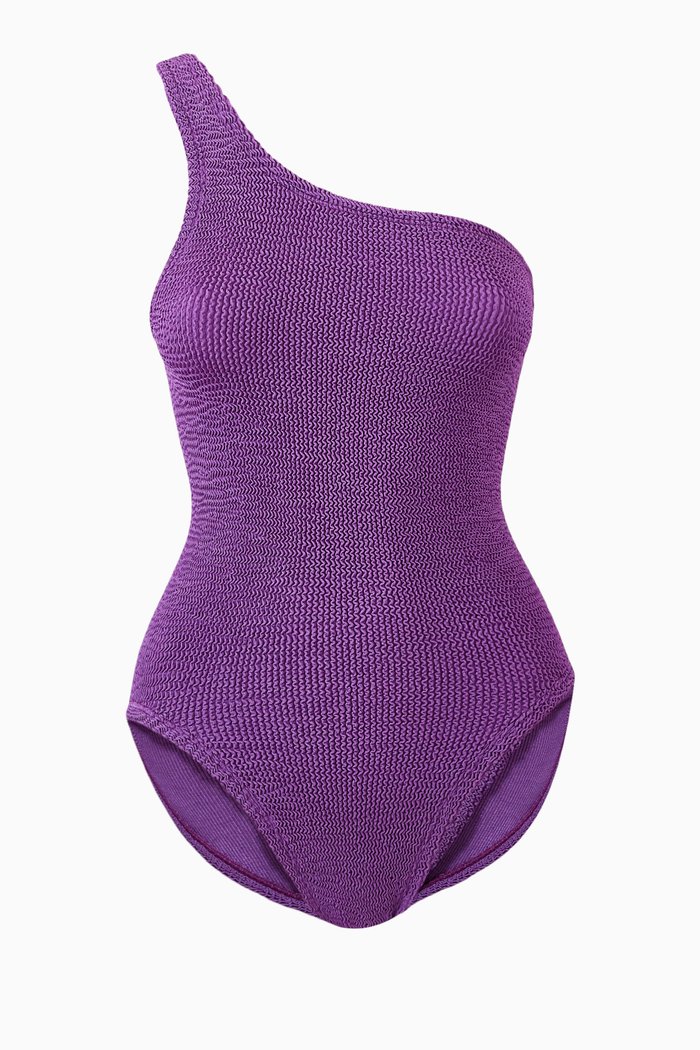

Nancy One-piece Swimsuit in Crinkle Nylon, Purple