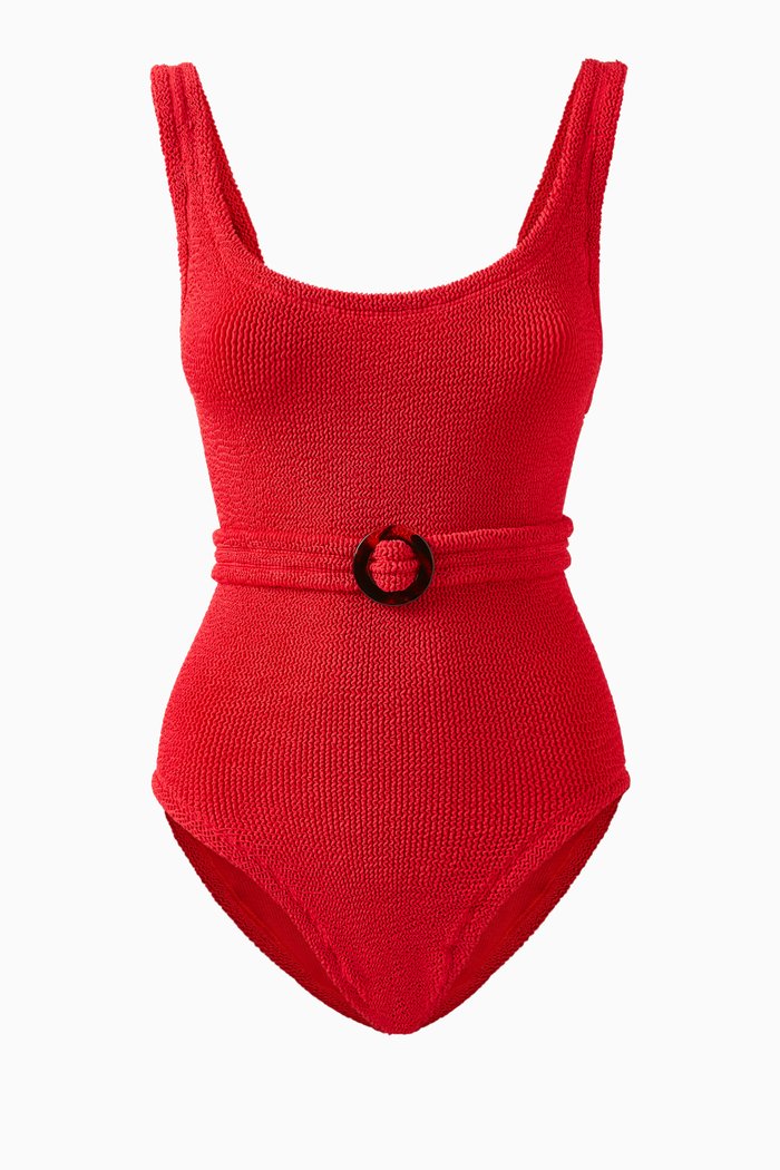 Solitaire One-Piece Swimsuit, Red