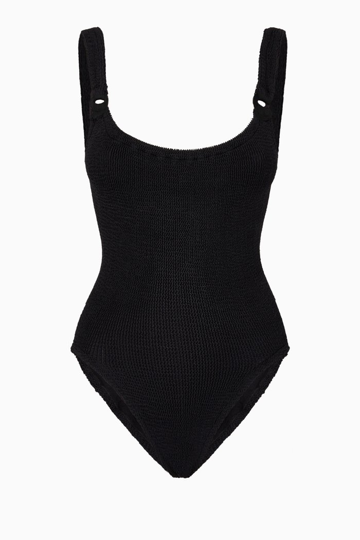 Domino One-Piece Swimsuit, Black