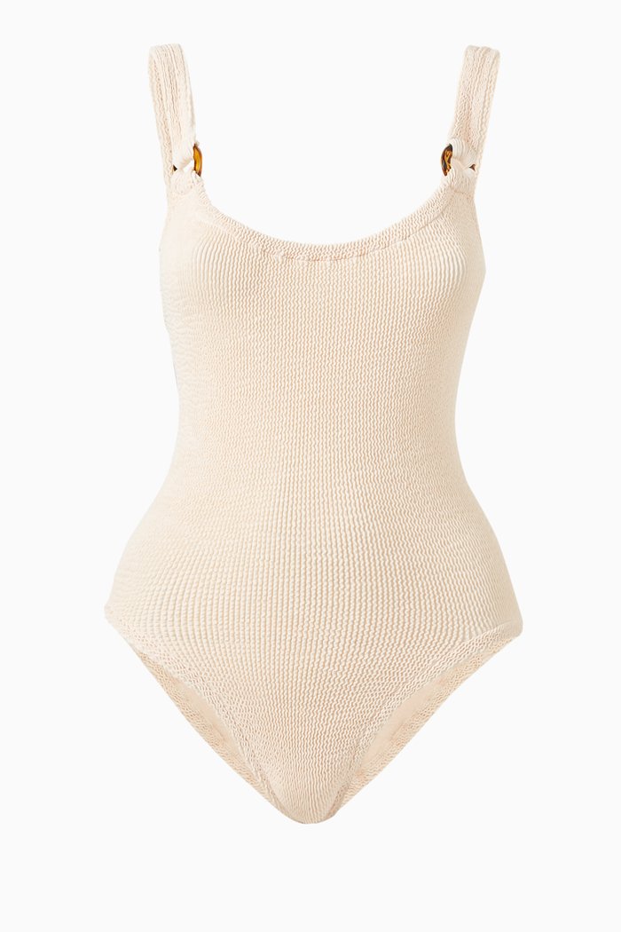 

Domino One-Piece Swimsuit, White