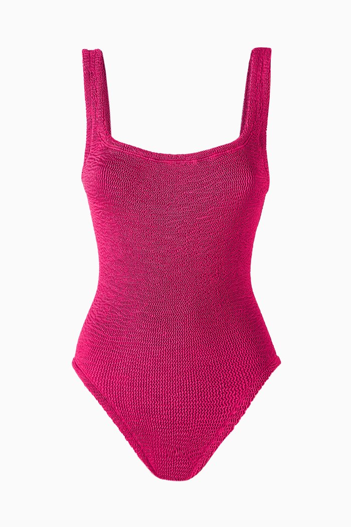 

Square Neck One-Piece Swimsuit, Pink
