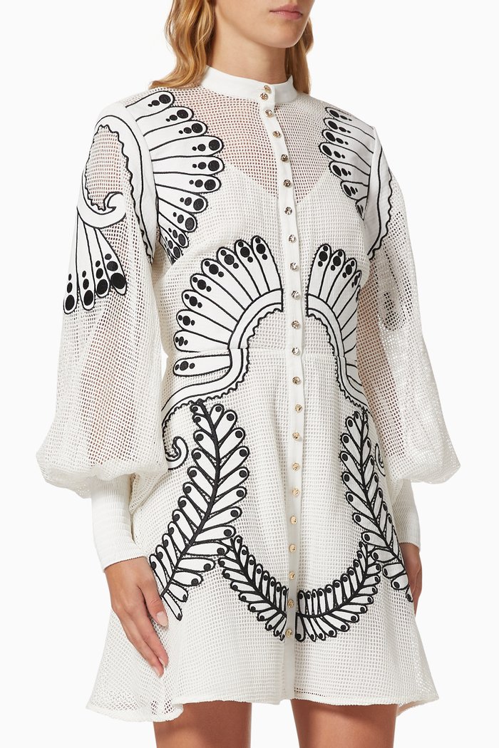 

Alchemy Mini Dress in Crochet, White