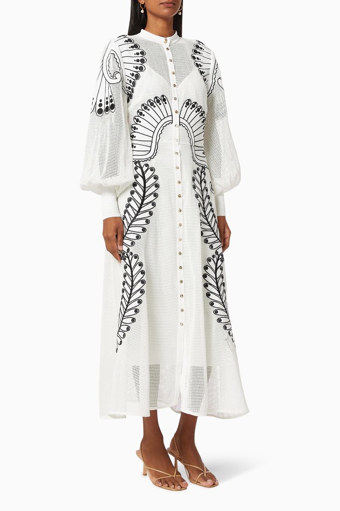 

Alchemy Maxi Dress in Crochet, White
