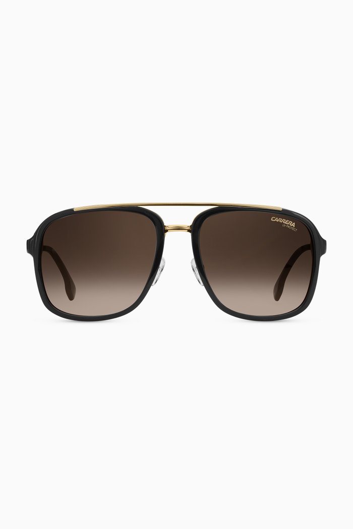 

Aviator Sunglasses in Acetate and Metal, Black