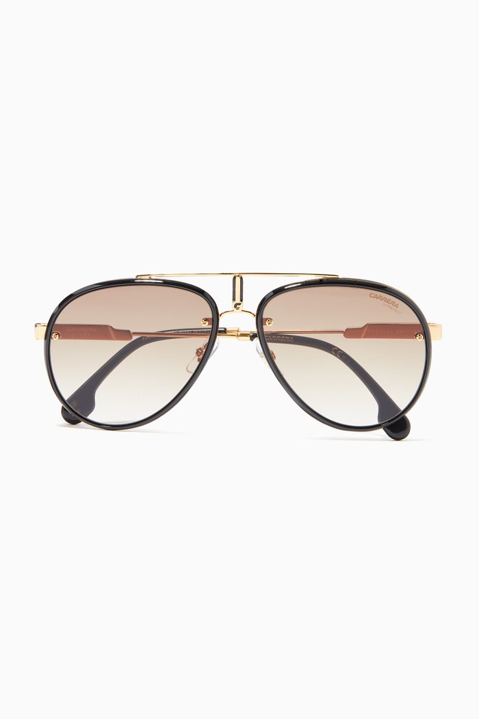 

Glory Aviator Sunglasses in Metal & Acetate, Black