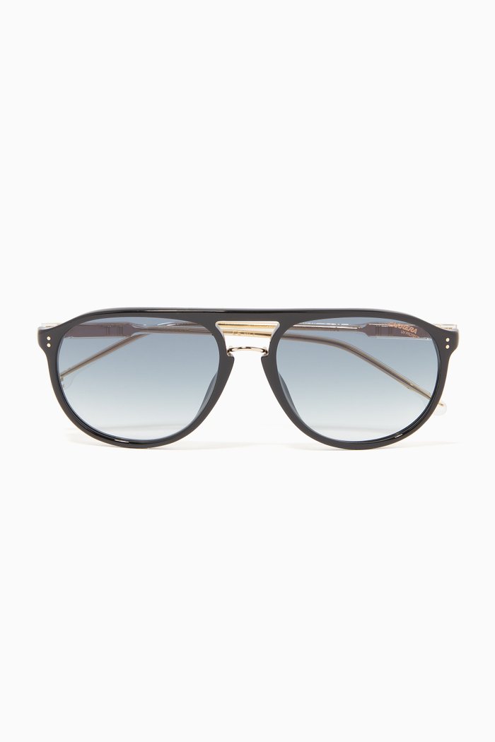 

212/S Aviator Sunglasses in Optyl & Metal, Black