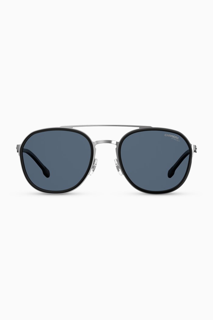 

8033/GS Round Sunglasses in Acetate & Metal, Black