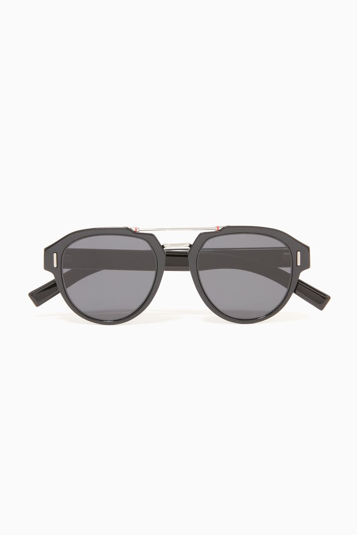 

FRACTION 5 Aviator Sunglasses in Acetate, Black