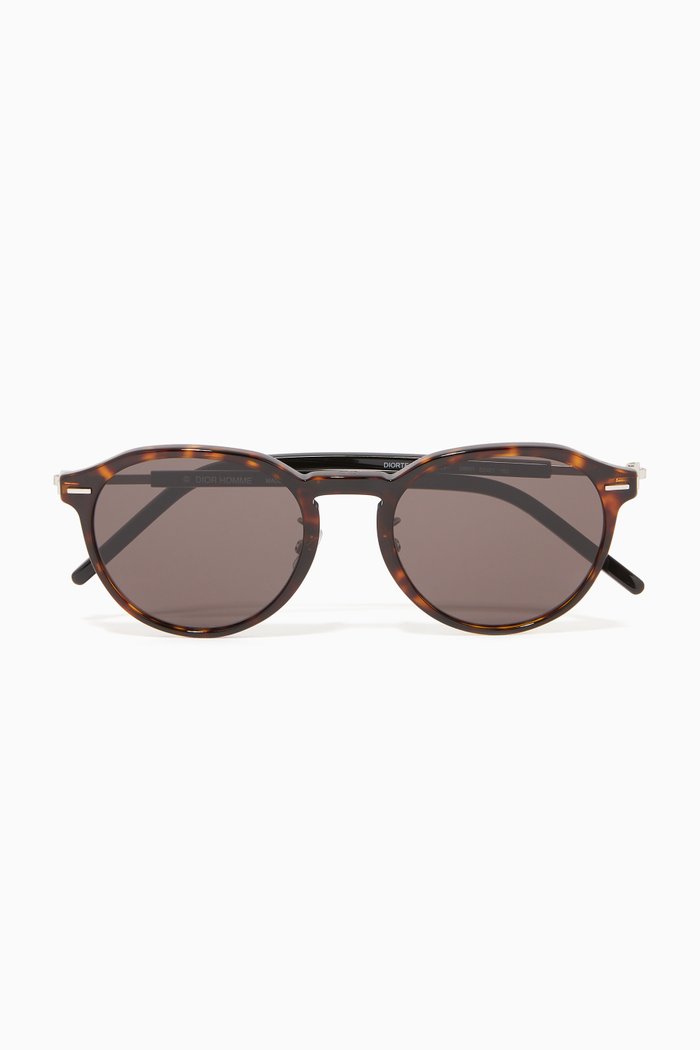 Round Sunglasses in Acetate, Brown