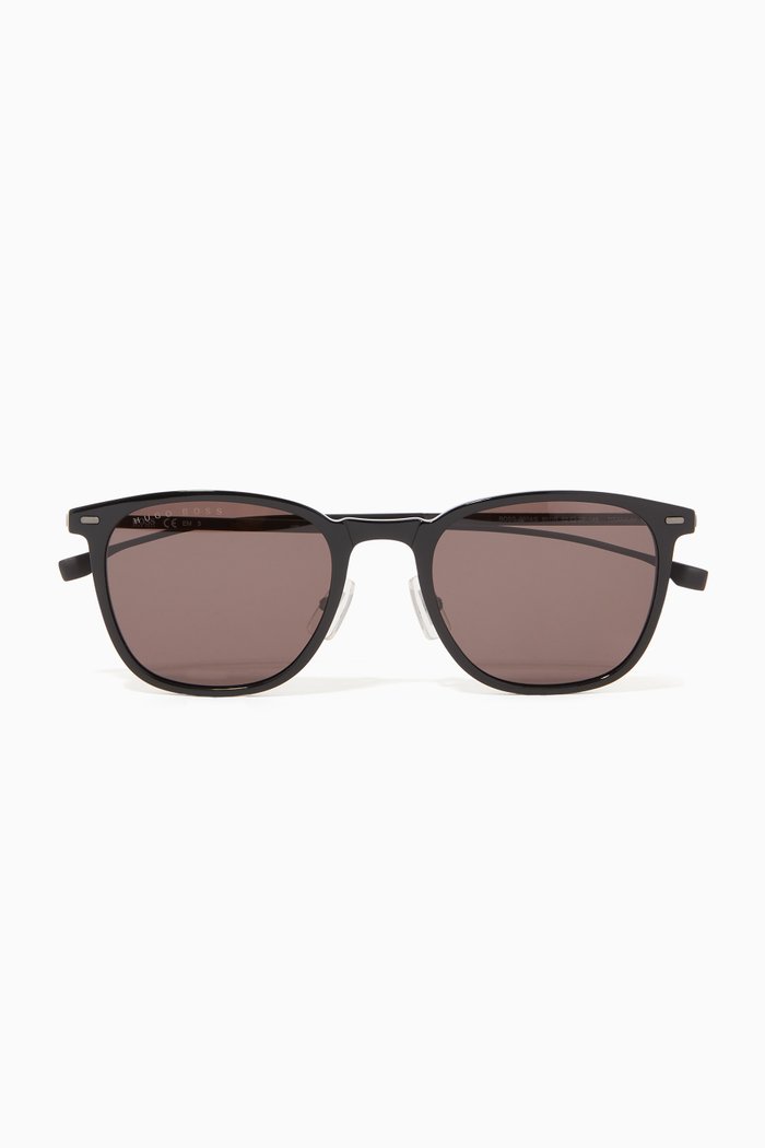 

D-Shape Sunglasses in Acetate, Black