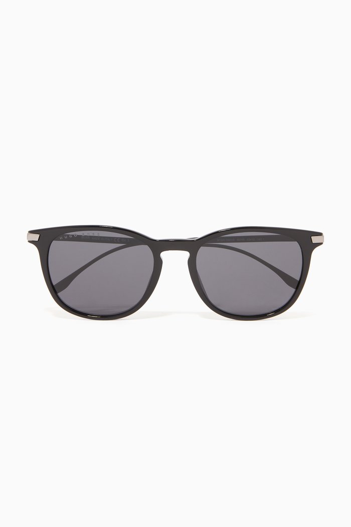 Square Sunglasses in Acetate, Black