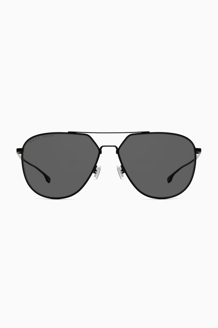 

Aviator Sunglasses in Titanium, Black