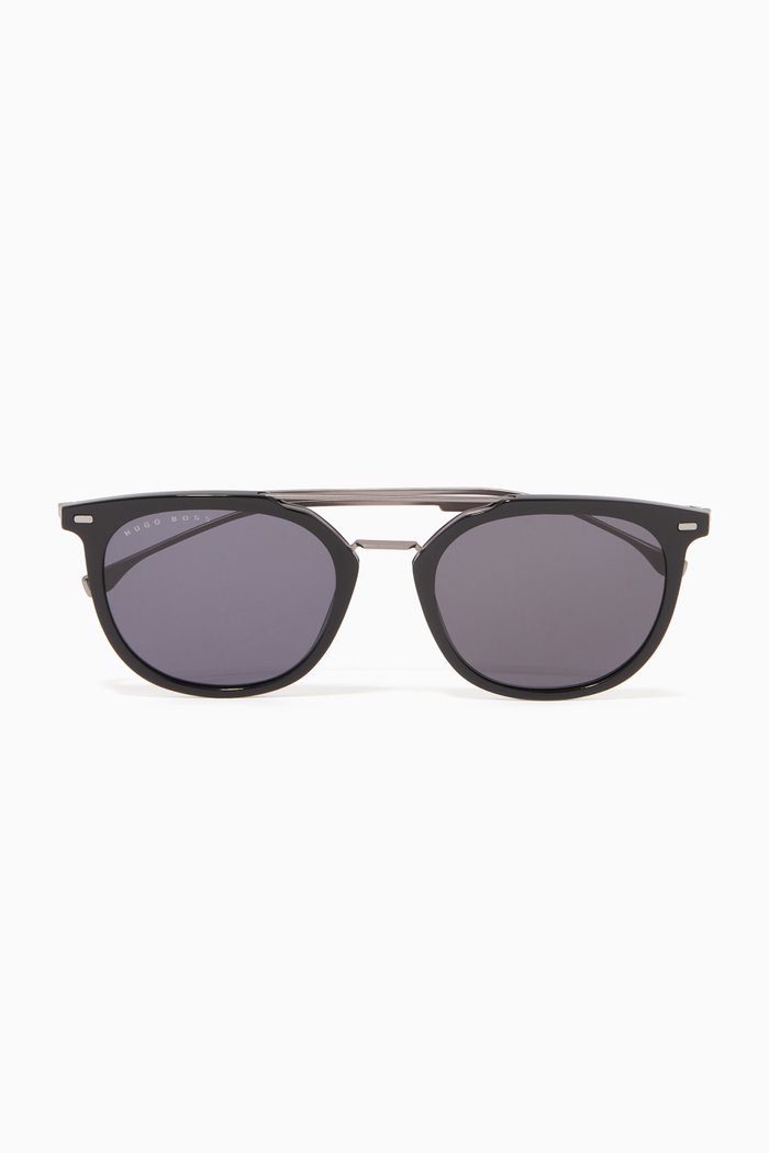 

Aviator Sunglasses in Acetate & Metal, Black