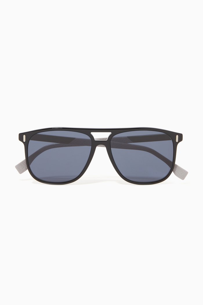Aviator Sunglasses in Acetate, Black