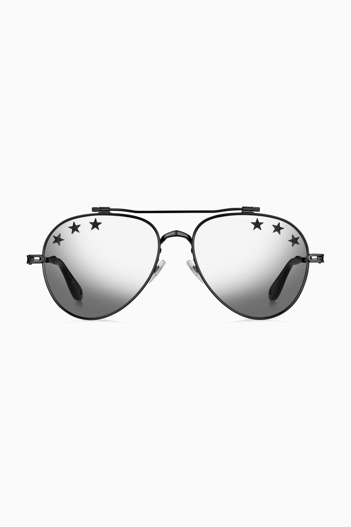 

Star Studded Aviator Sunglasses, Black