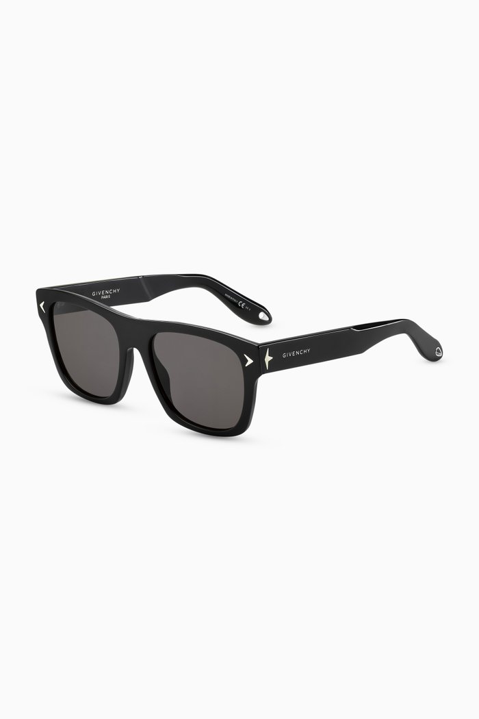 

Aviator D Frame Sunglasses, Black
