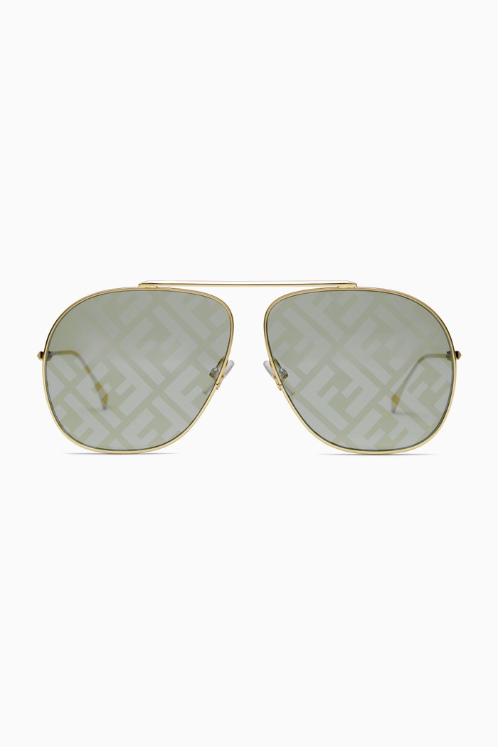 

FF Aviator Sunglasses in Metal, Silver
