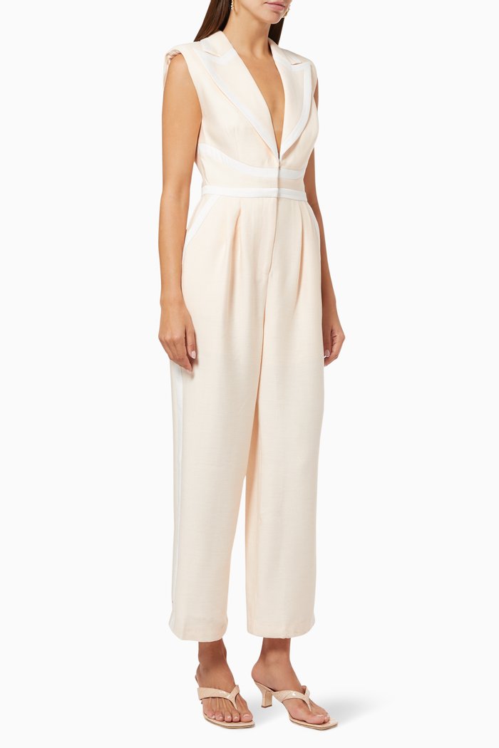 

Rendezvous Wrap Jumpsuit, Neutral
