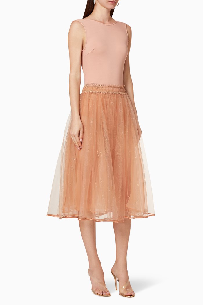 

Chain Appliqué Viscose Jersey Bodysuit, Pink