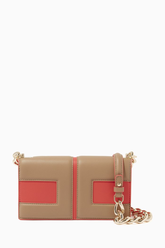 

Shoulder Clutch Bag in Faux Leather, Red