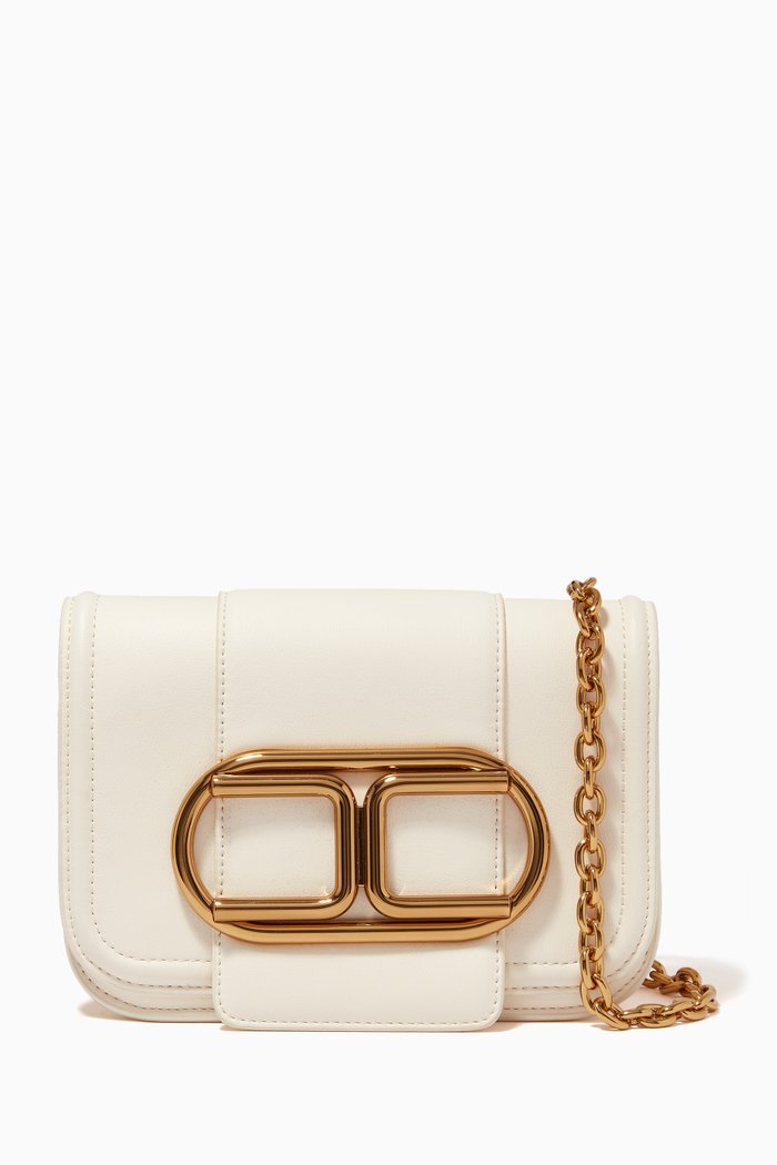 

Mini Shoulder Clutch Bag in Faux Leather, White