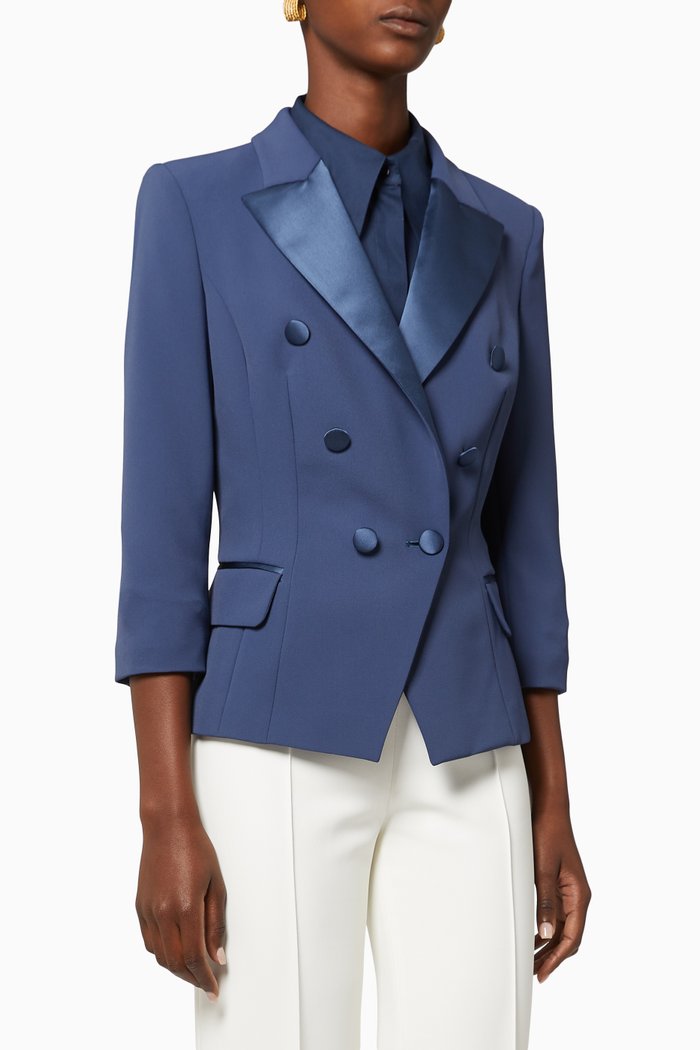 

Tuxedo Crêpe Jacket, Blue