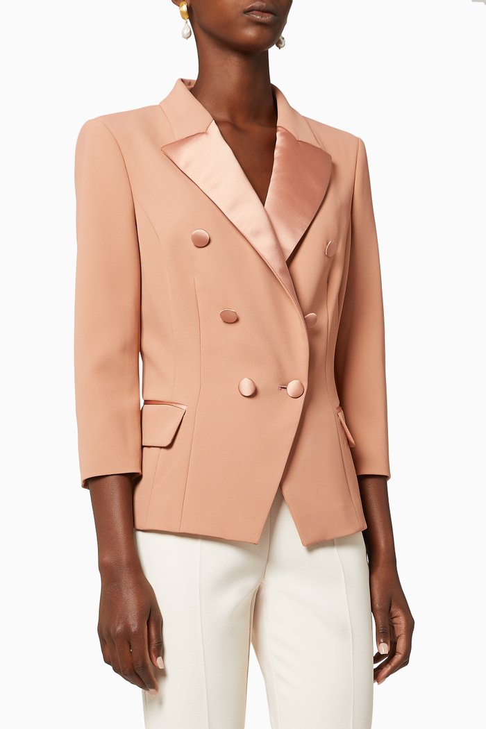 

Tuxedo Crêpe Jacket, Rose gold