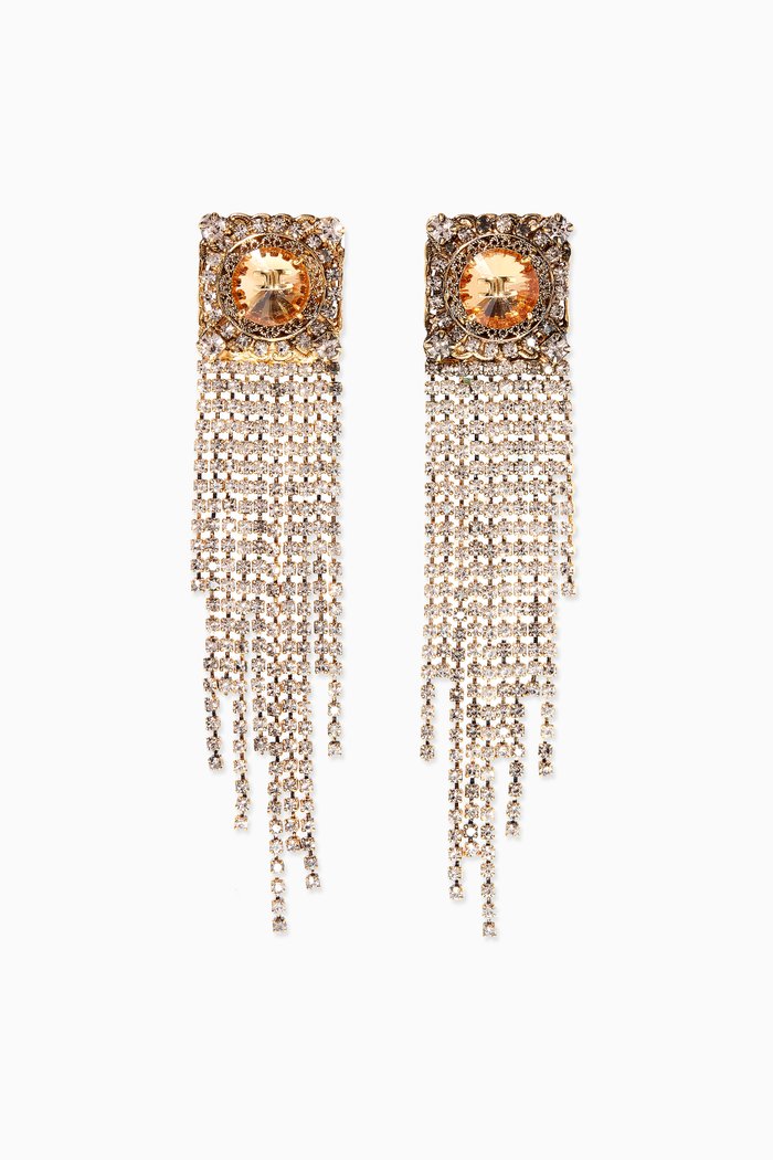 

Rhinestone Cascading Earrings, Gold