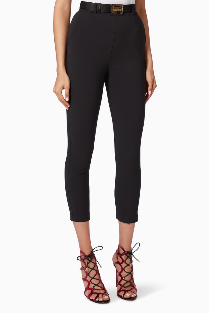 

Tuxedo Crêpe Cigarette Pants, Black
