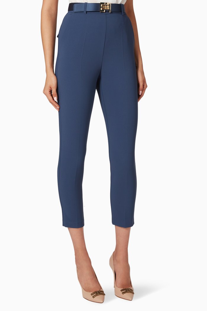 Tuxedo Crêpe Cigarette Pants, Blue
