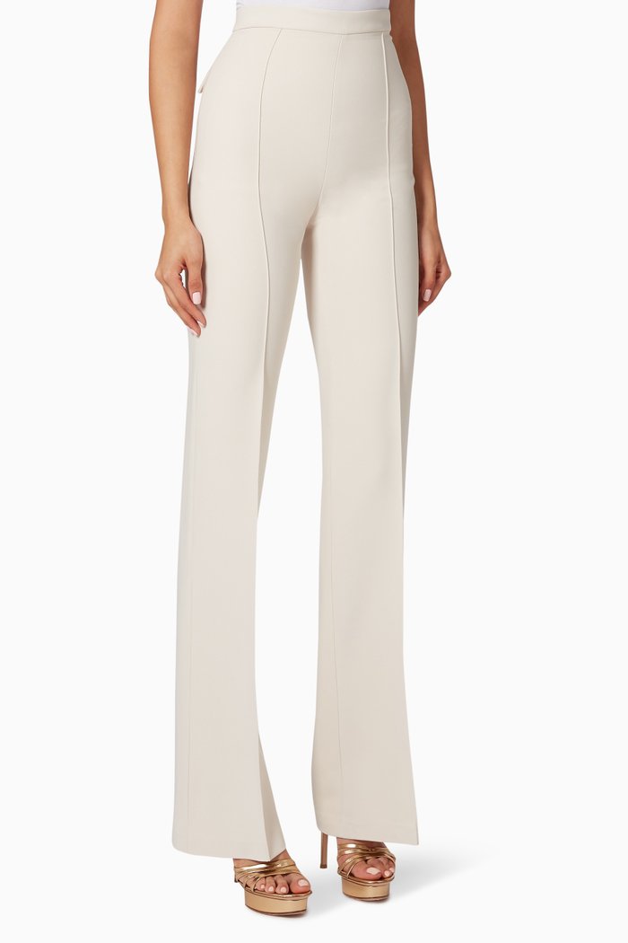 

High Waist Stretch Viscose Pants, Pink