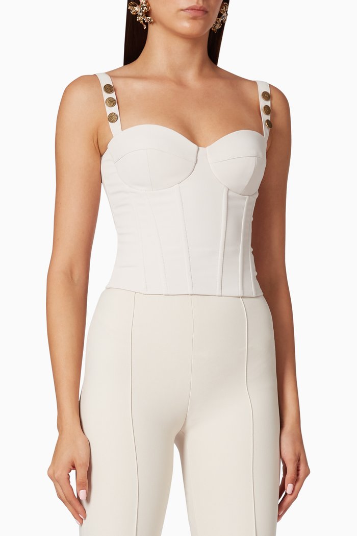 

Crêpe Corset Top, Pink