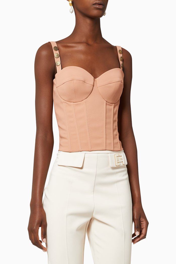 

Crêpe Corset Top, Rose gold