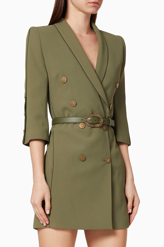 

Crêpe Jacket Dress, Green