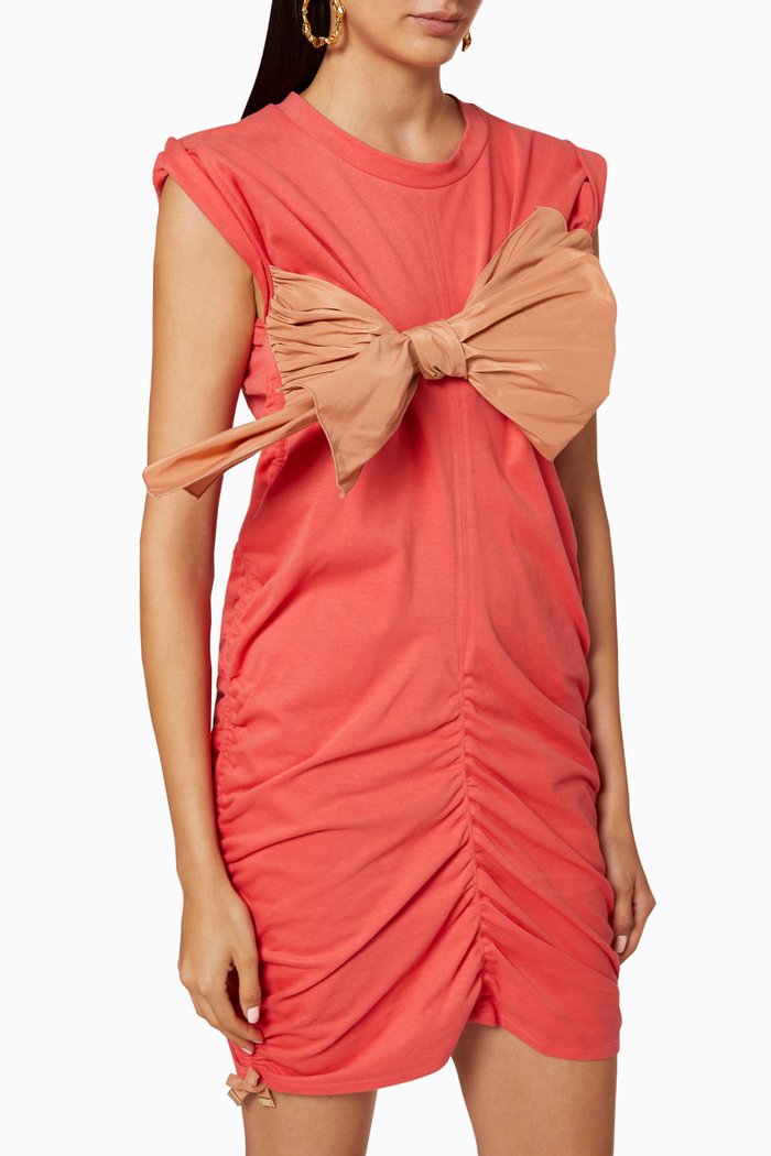 

Maxi Bow Cotton Dress, Red