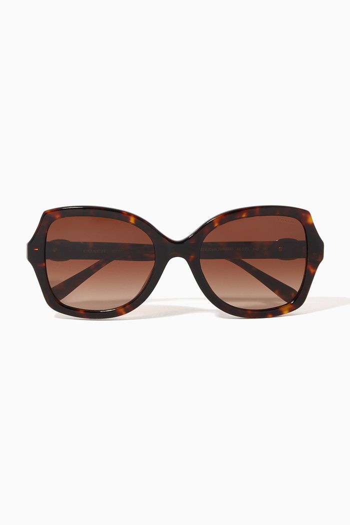 

Horse & Carriage Square Sunglasses, Black